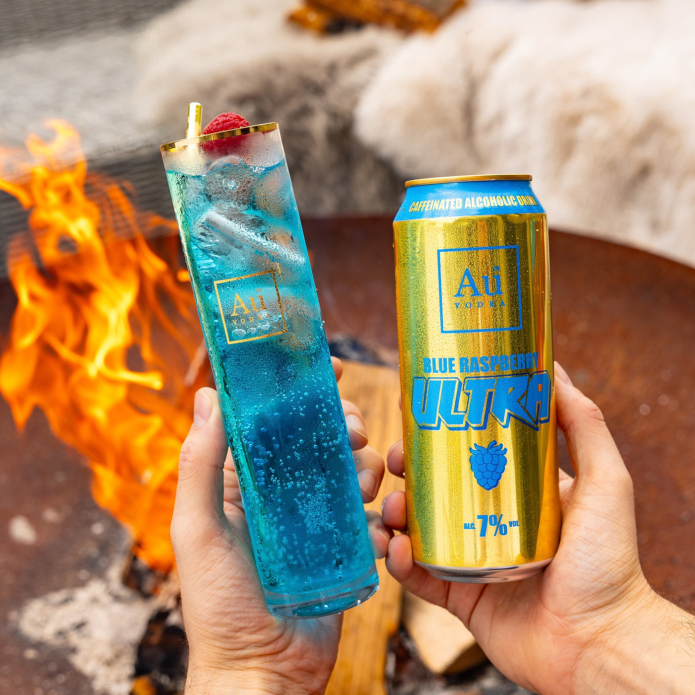 Au Vodka Blue Raspberry Ultra Cans - 12 Pack