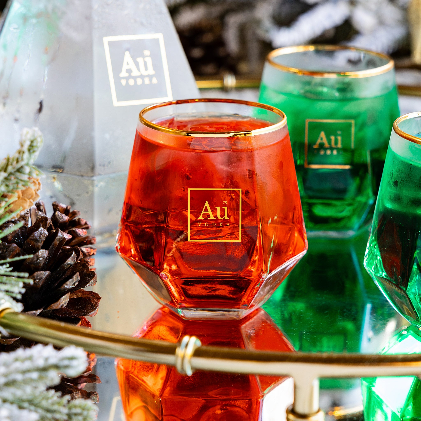 Au Diamond Cut Glass