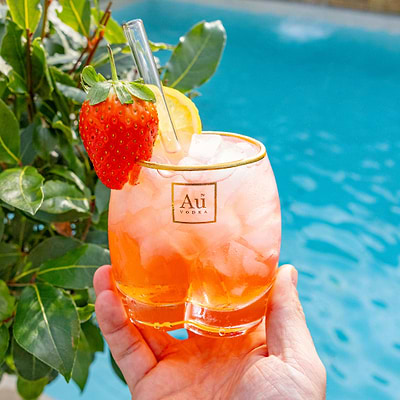 Au Vodka A$$ Glass