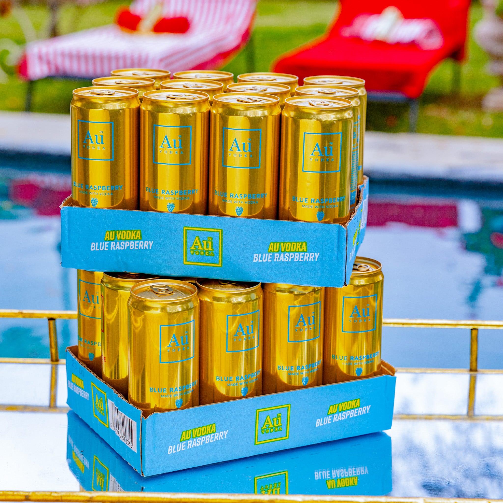 Blue Raspberry Cans Blue Raspberry Pre-Mixed Vodka Cans - Au Vodka