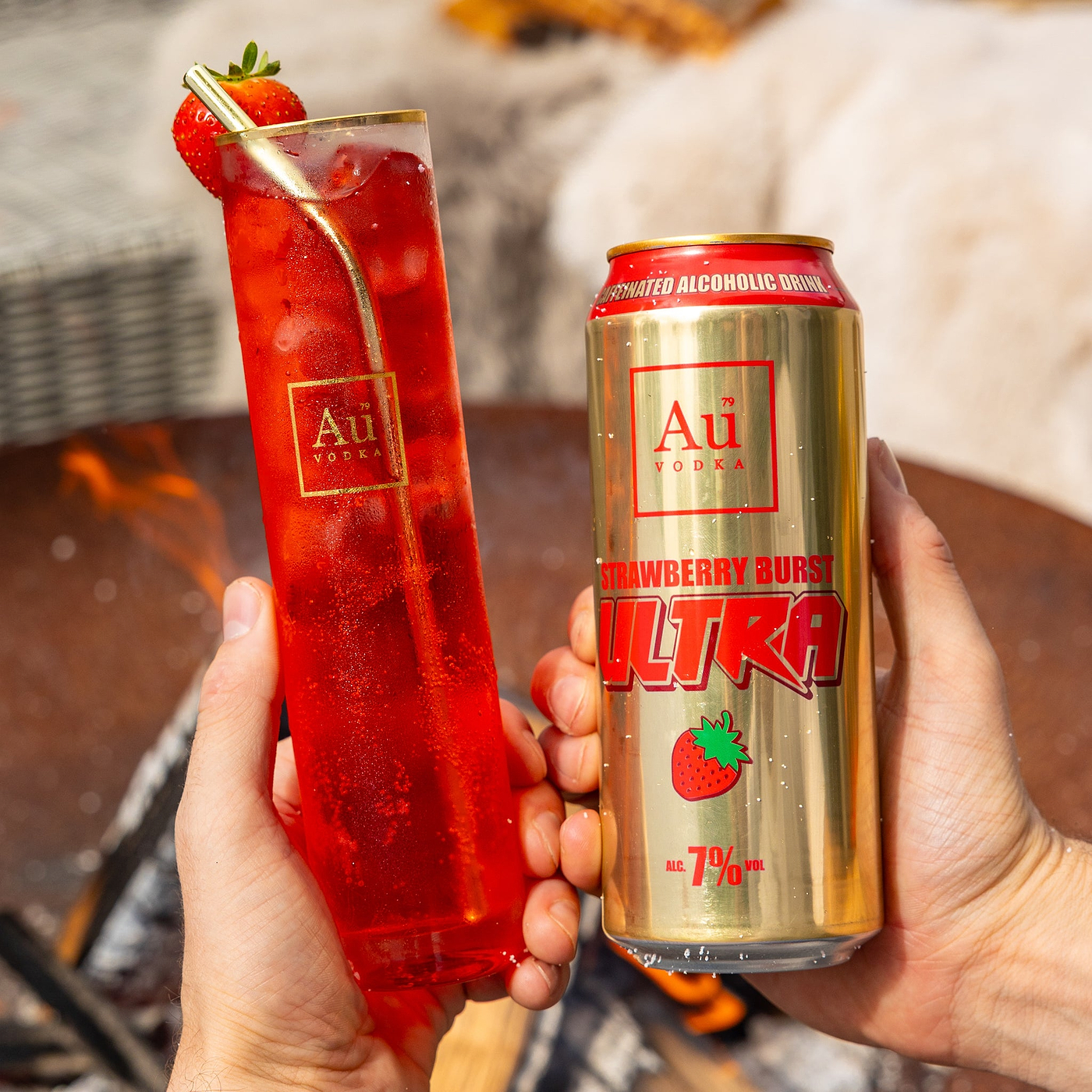 Au Vodka Strawberry Burst Ultra Cans - 12 Pack