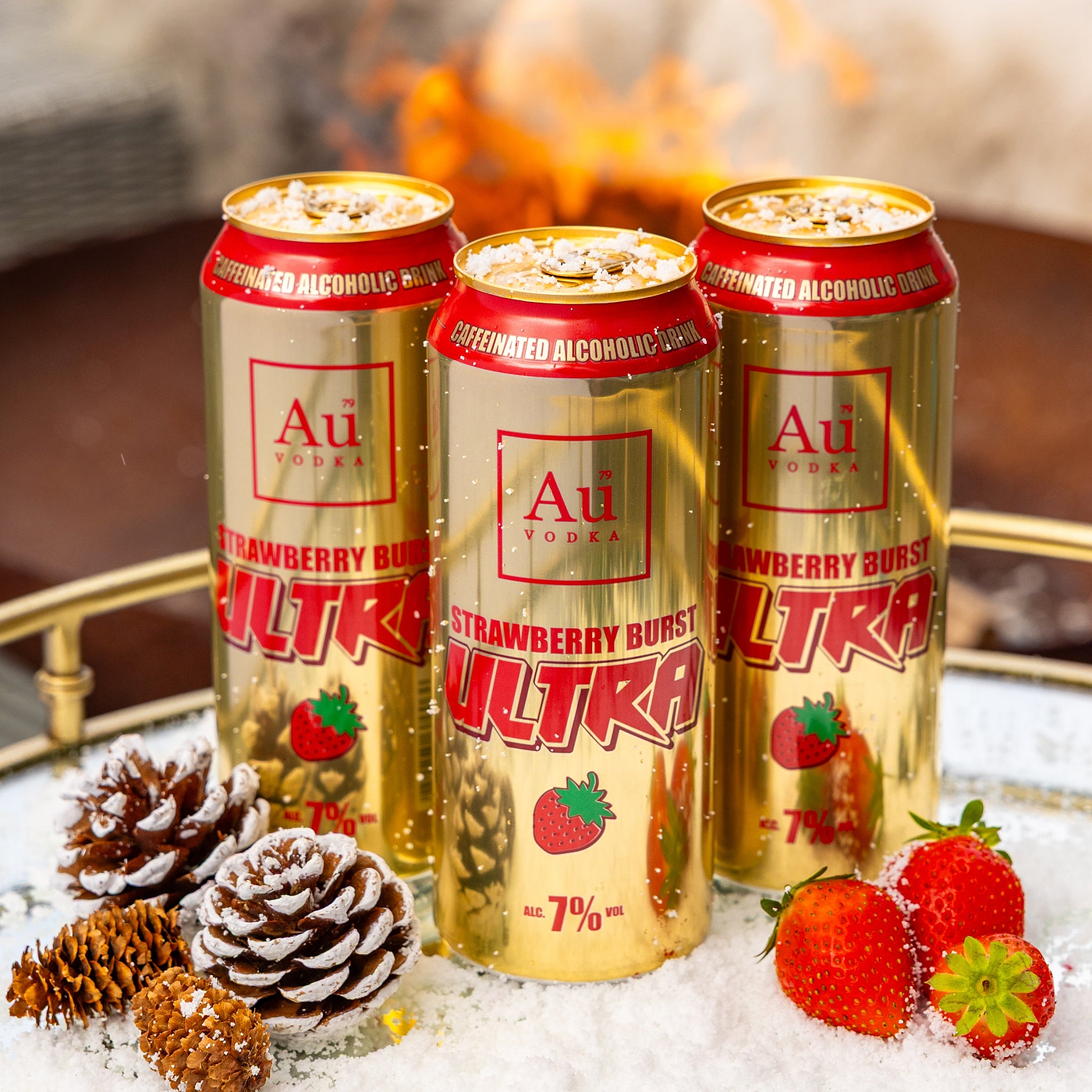 Au Vodka Strawberry Burst Ultra Cans - 12 Pack