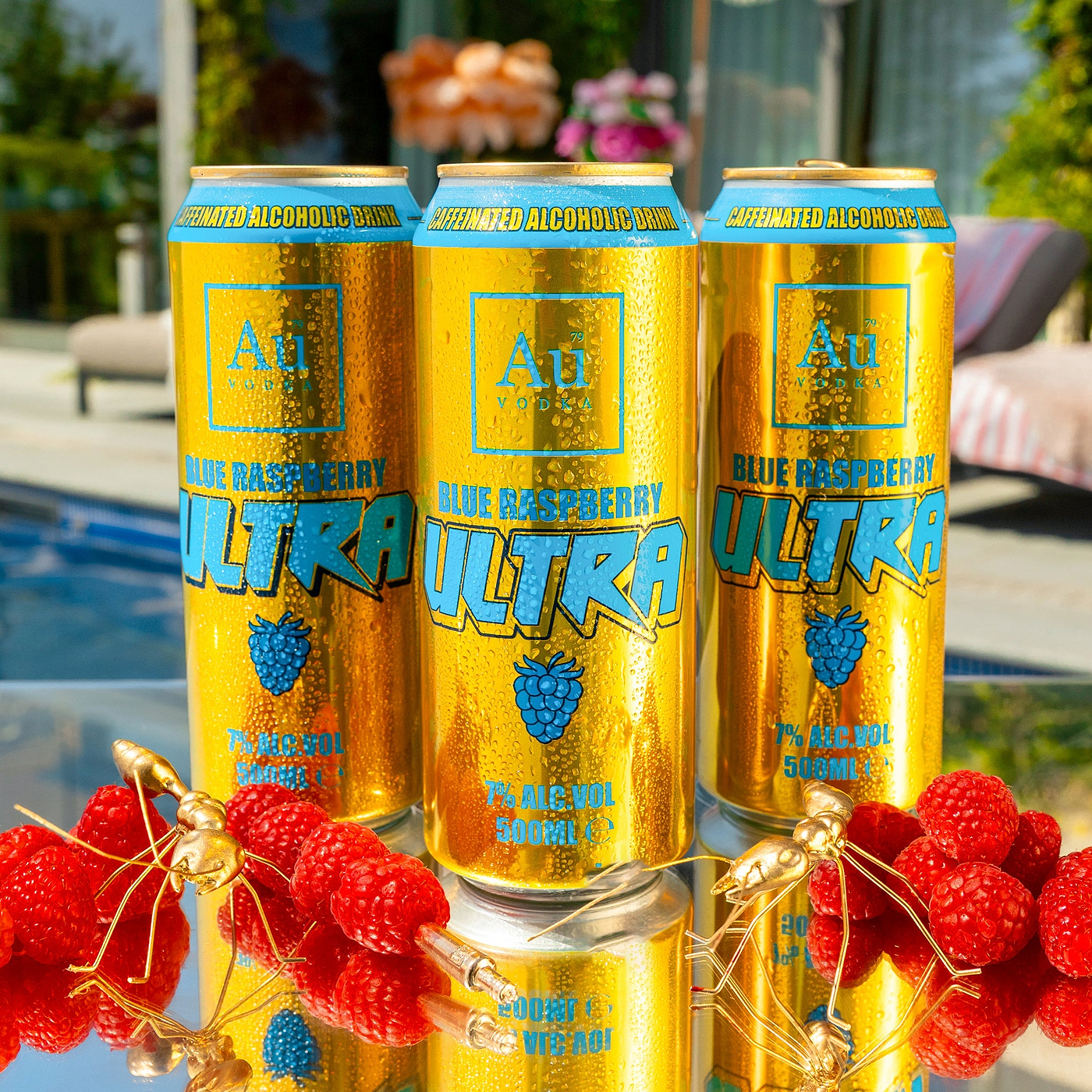 Au Vodka Blue Raspberry Ultra Cans - 12 Pack