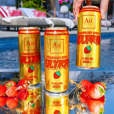 Au Vodka Strawberry Burst Ultra Cans - 12 Pack