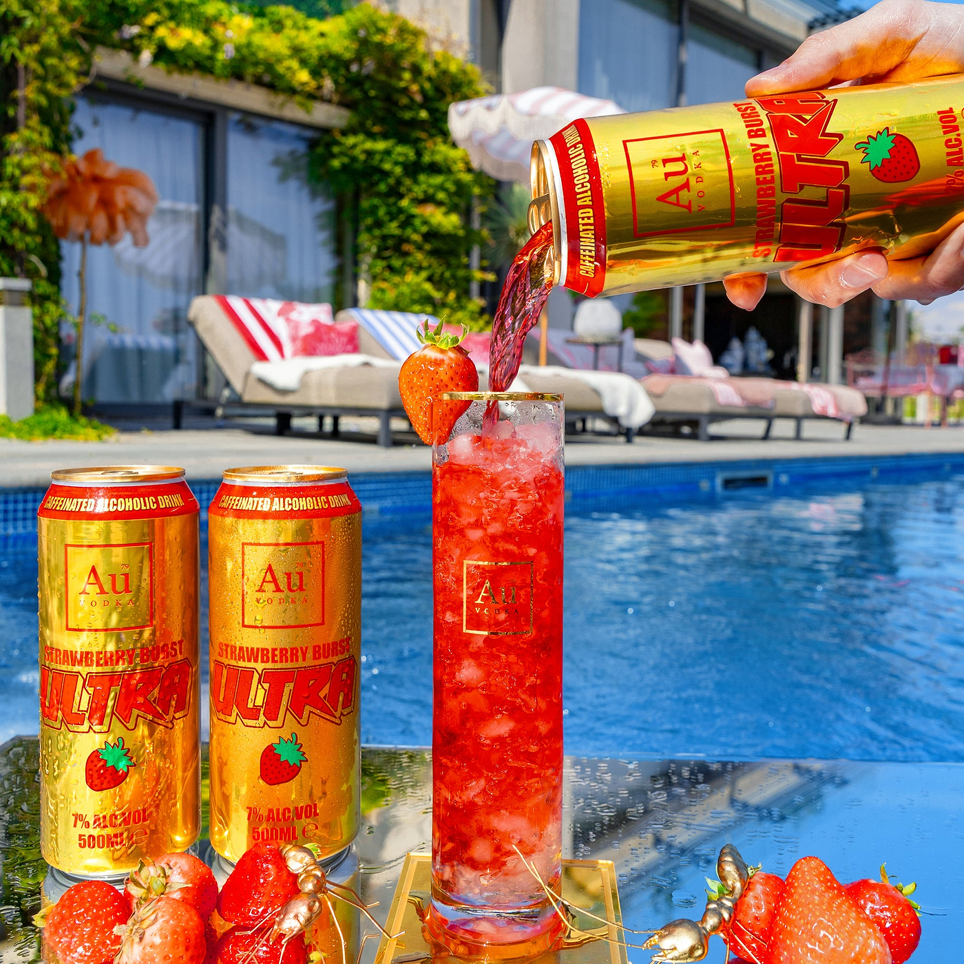 Au Vodka Strawberry Burst Ultra Cans - 12 Pack