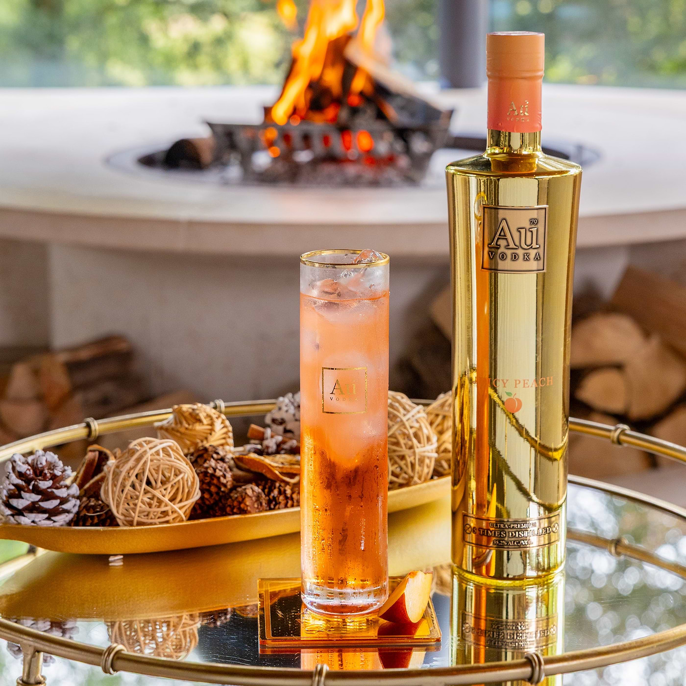 Au Vodka 70cl & Highrise Glass