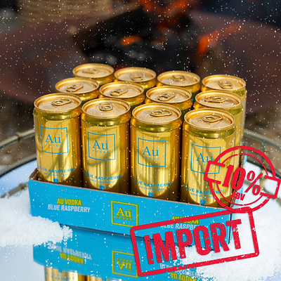 Au Vodka 10% Blue Raspberry Import Pre-Mixed Cans - Case Of 12