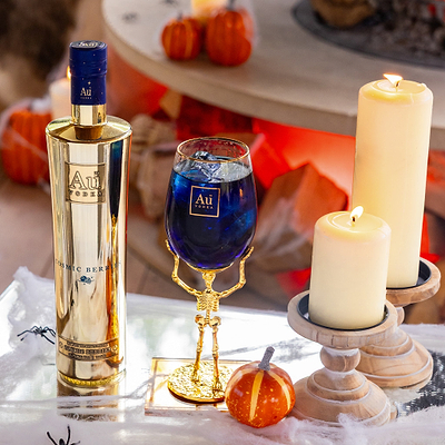 Au Vodka 70cl & Long Stem Skeleton Glass