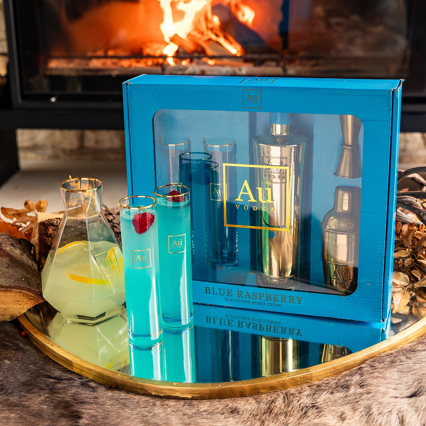 Au Vodka Blue Raspberry Giftset