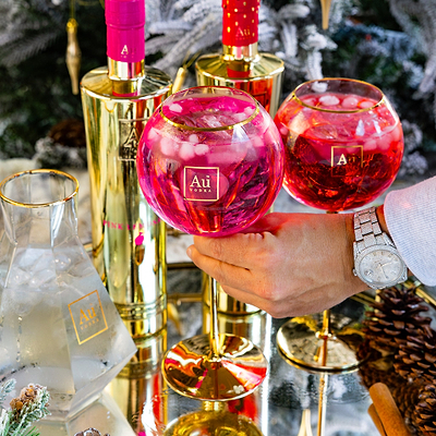 Au Gold Stem Bubble Glass - Au Vodka