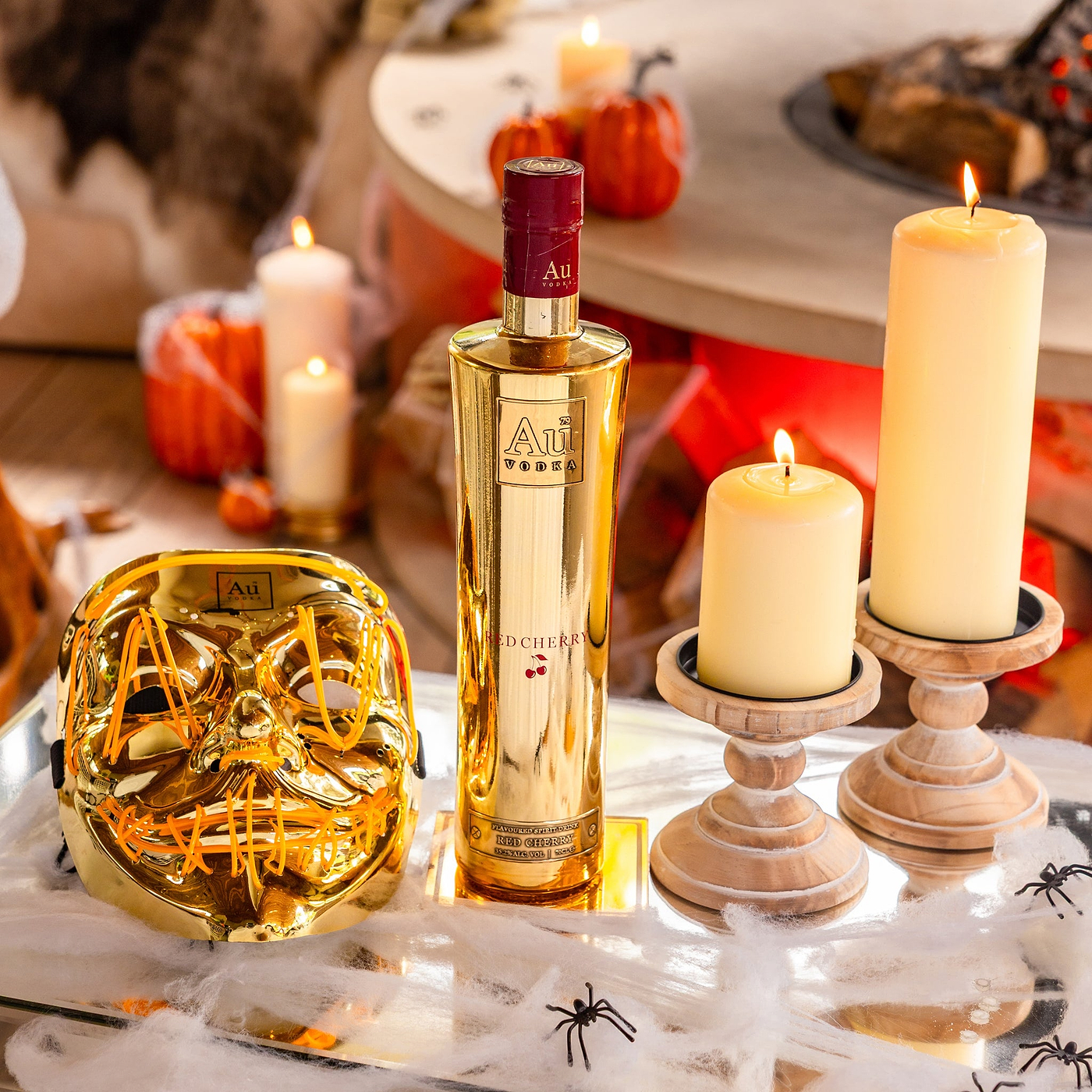Au Vodka 70cl & LED Gold Mask