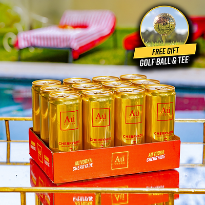 Au Vodka Case of 12 Cans & FREE Golf Ball + Golf Tee