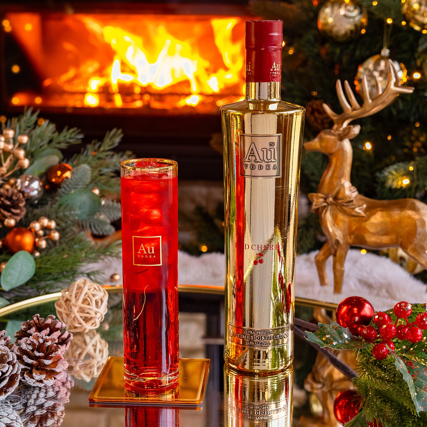 Au Vodka 70cl & Highrise Glass