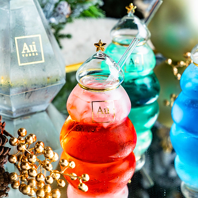 Any 70cl & Au Vodka Christmas Tree Glass - Au Vodka