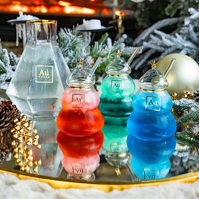 Any 70cl & Au Vodka Christmas Tree Glass - Au Vodka