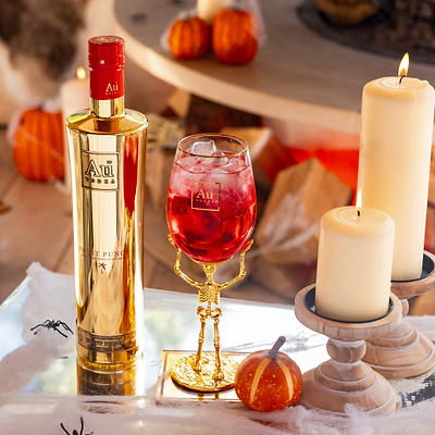 Au Vodka 70cl & Long Stem Skeleton Glass