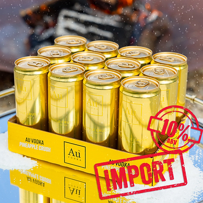Au Vodka 10% Pineapple Crush Pre-Mixed Import Cans  - Case Of 12