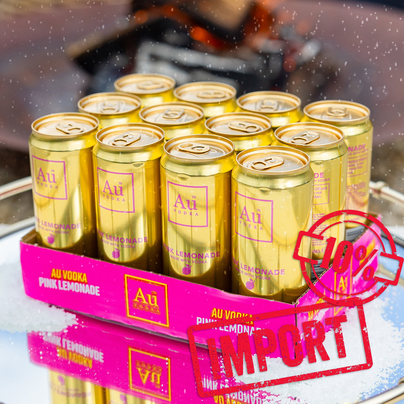 Au Vodka Pink Lemonade Pre-Mixed 10% Import Cans - Case Of 12