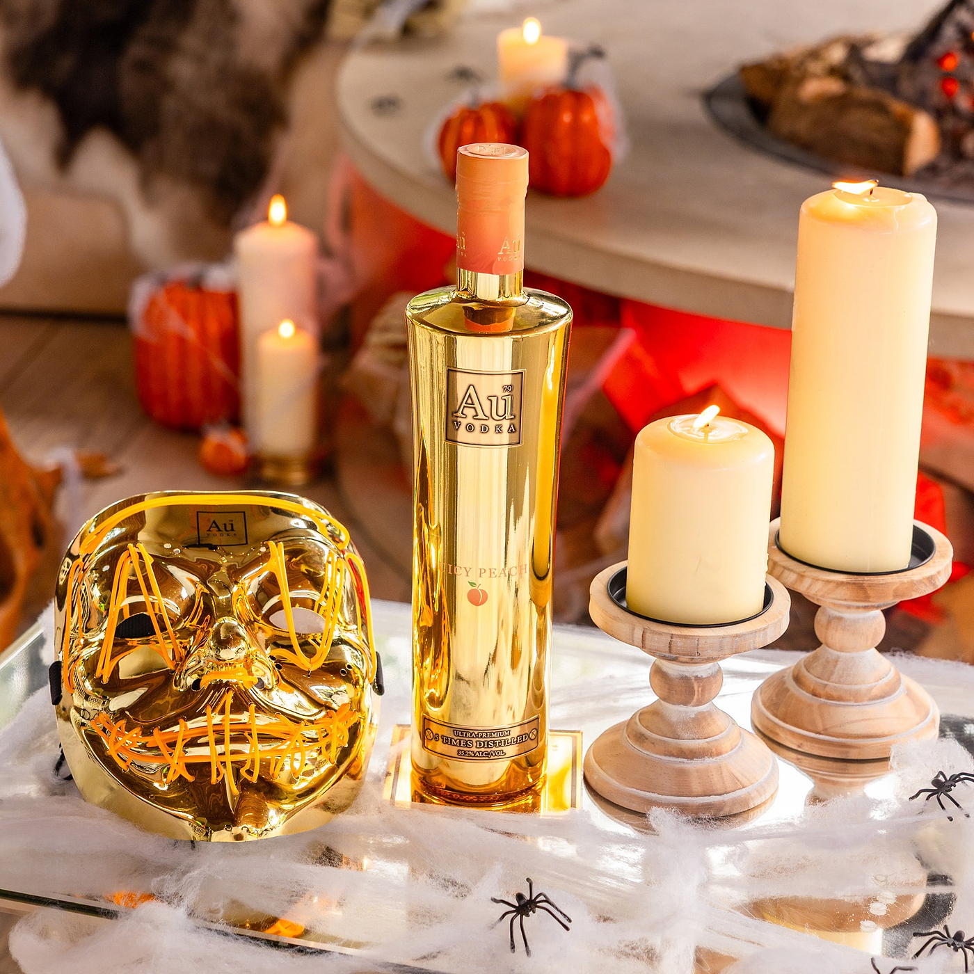 Au Vodka 70cl & LED Gold Mask