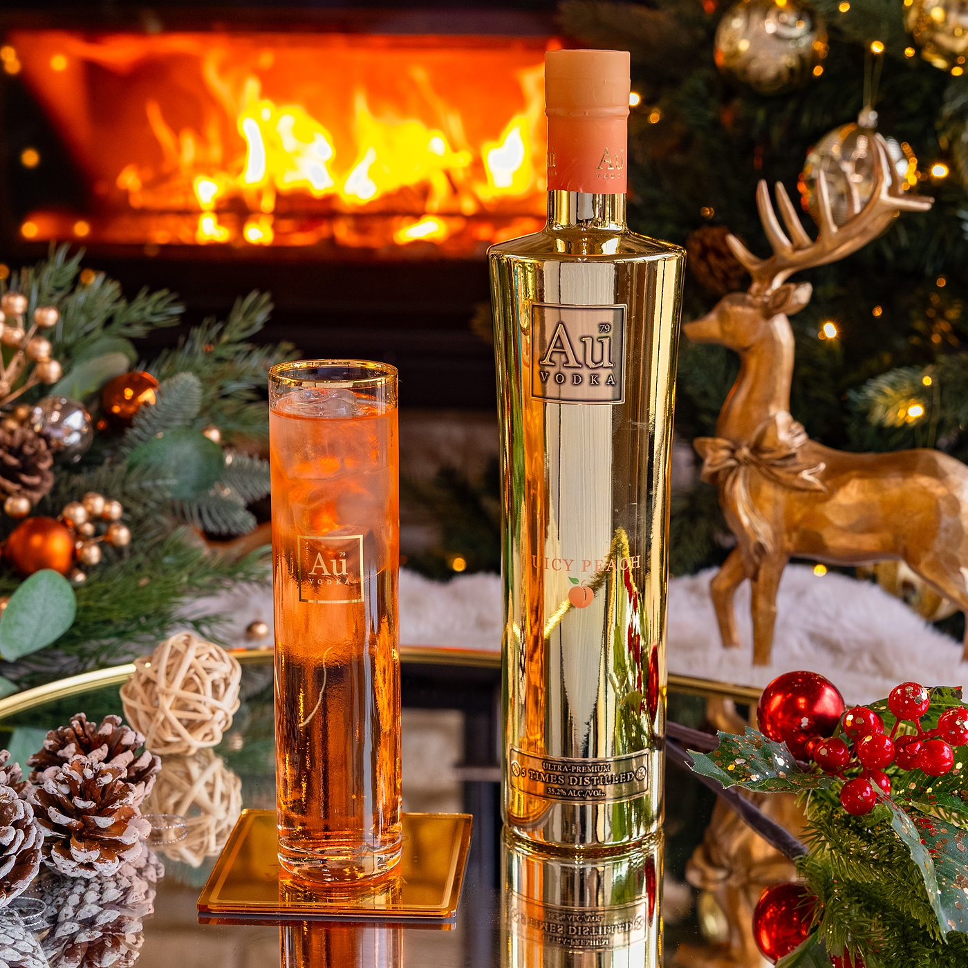 Au Vodka 70cl & Highrise Glass