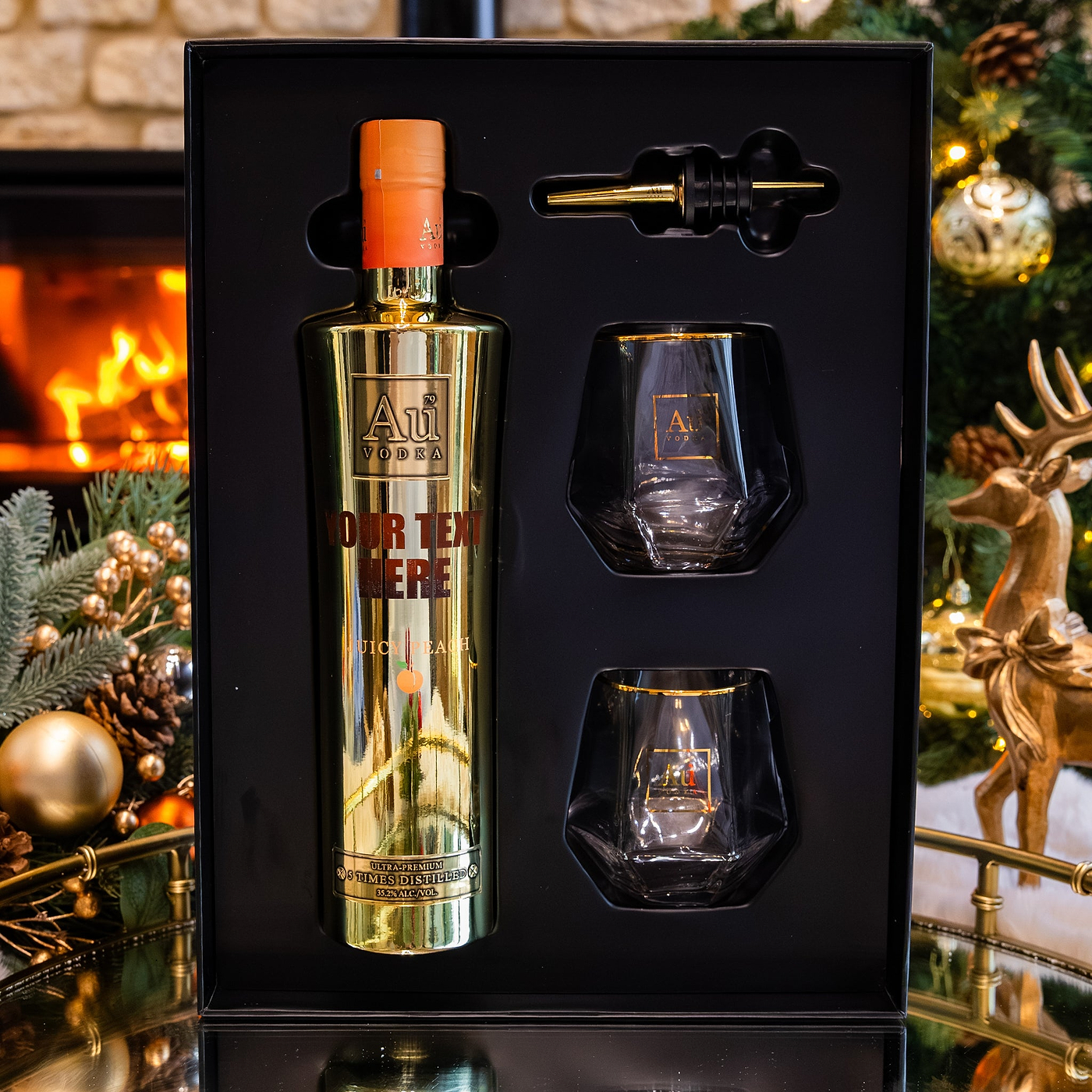 Engraved Au Vodka Gift Pack - Juicy Peach