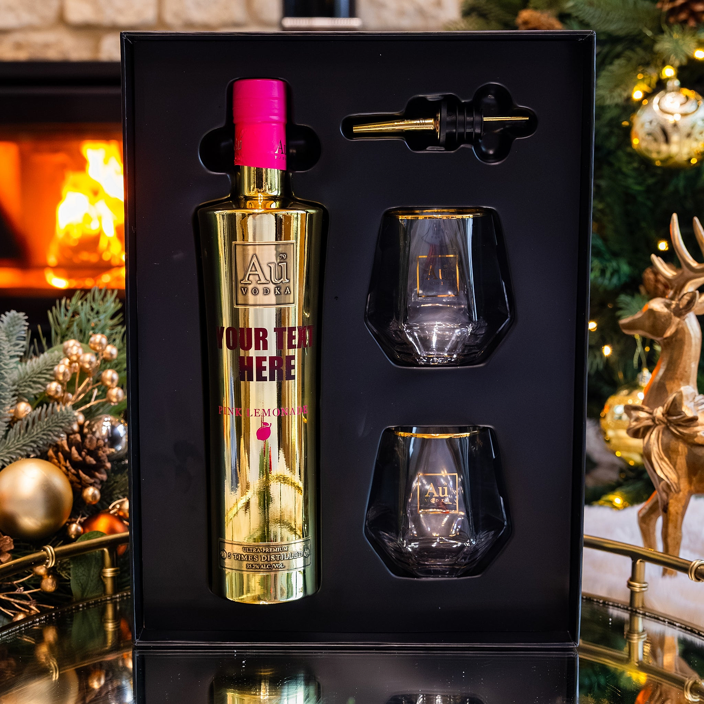 Engraved Au Vodka Gift Pack - Pink Lemonade