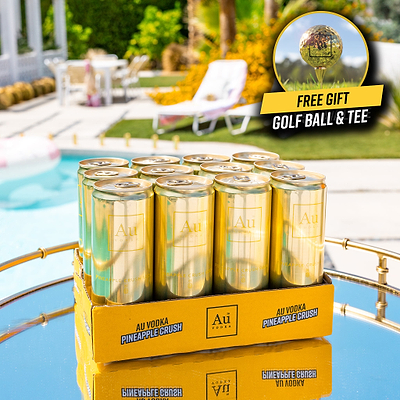 Au Vodka Case of 12 Cans & FREE Golf Ball + Golf Tee