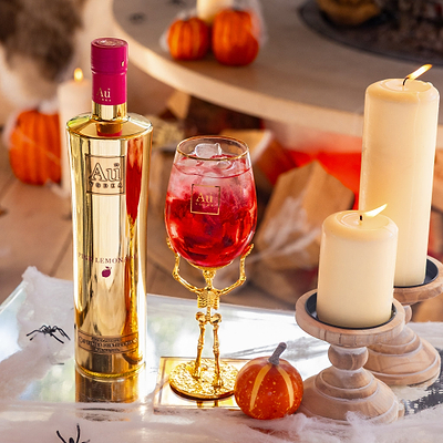Au Vodka 70cl & Long Stem Skeleton Glass