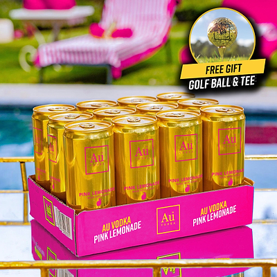 Au Vodka Case of 12 Cans & FREE Golf Ball + Golf Tee