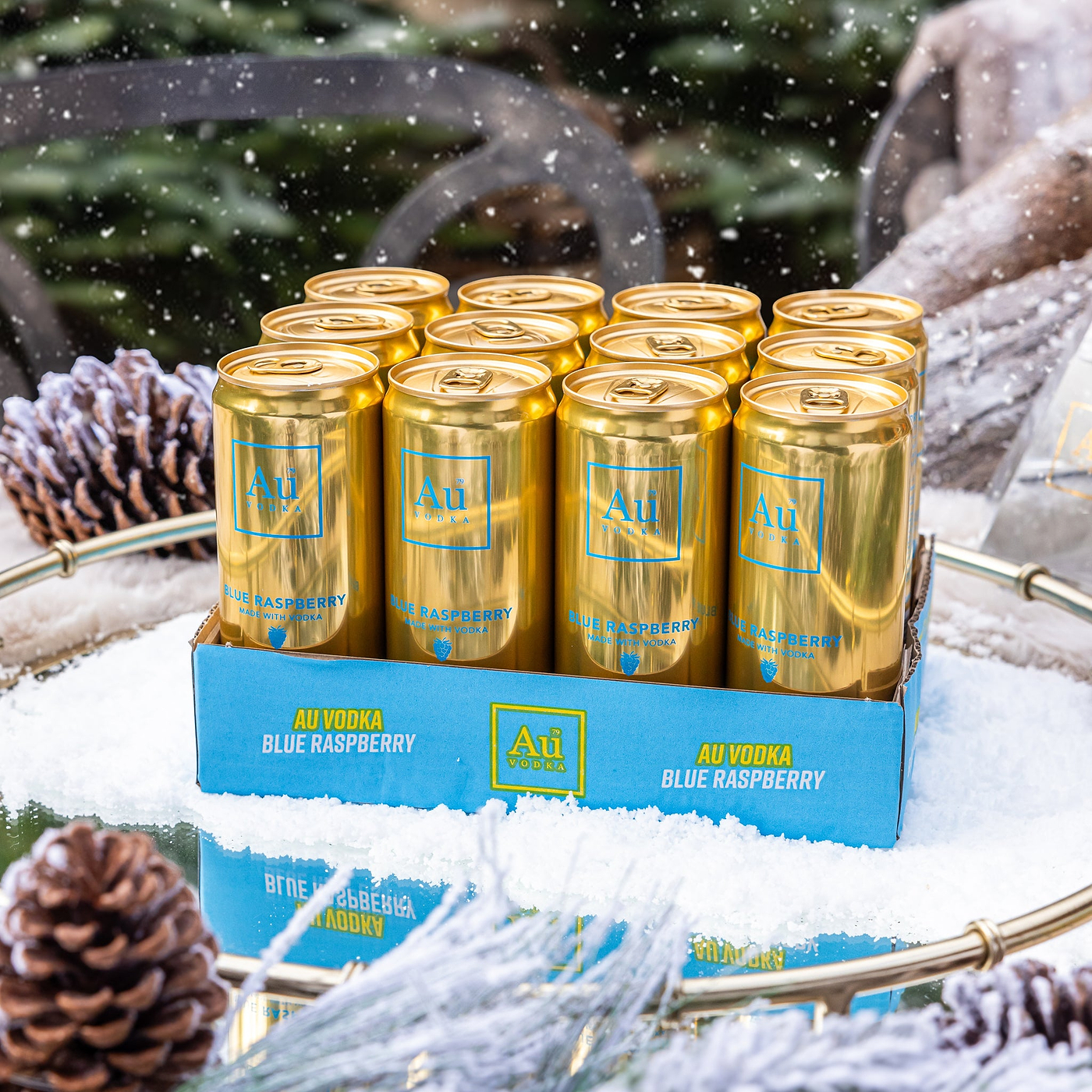 Au Vodka Blue Raspberry Pre-Mixed Cans - 12 Pack