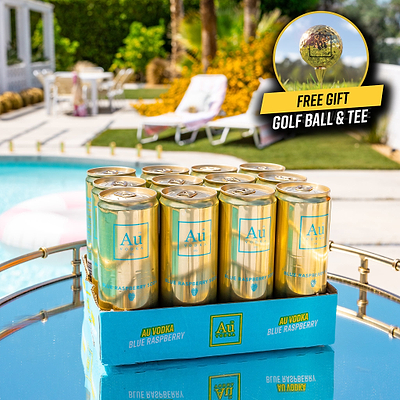 Au Vodka Case of 12 Cans & FREE Golf Ball + Golf Tee