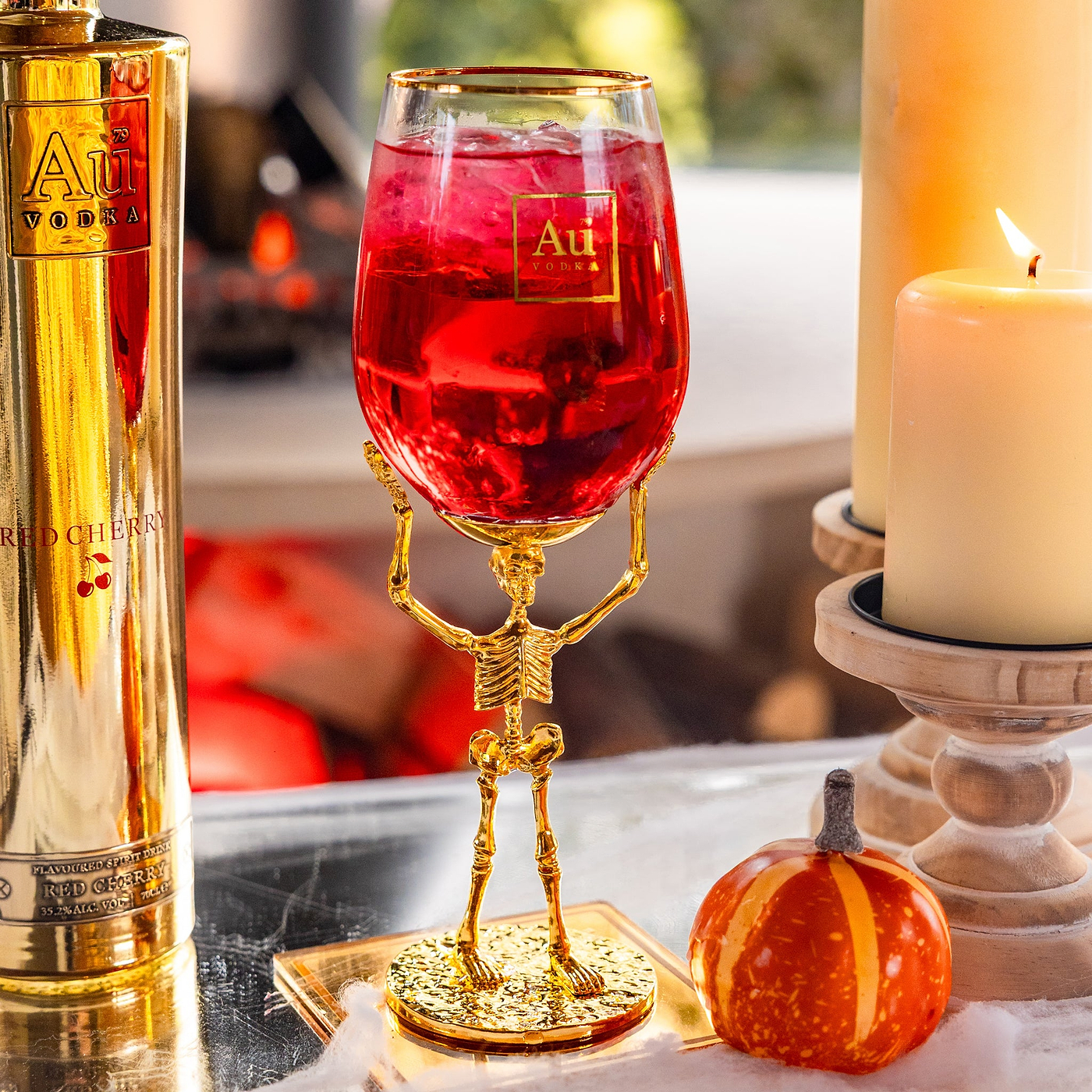 Au Vodka Long Stem Skeleton Glass