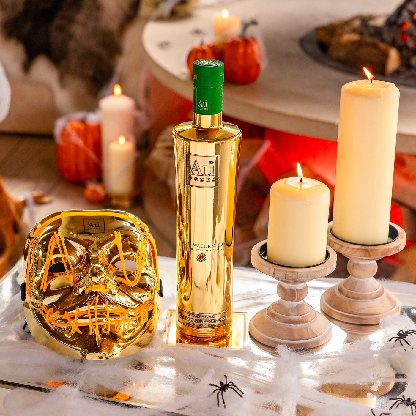 Au Vodka 70cl & LED Gold Mask