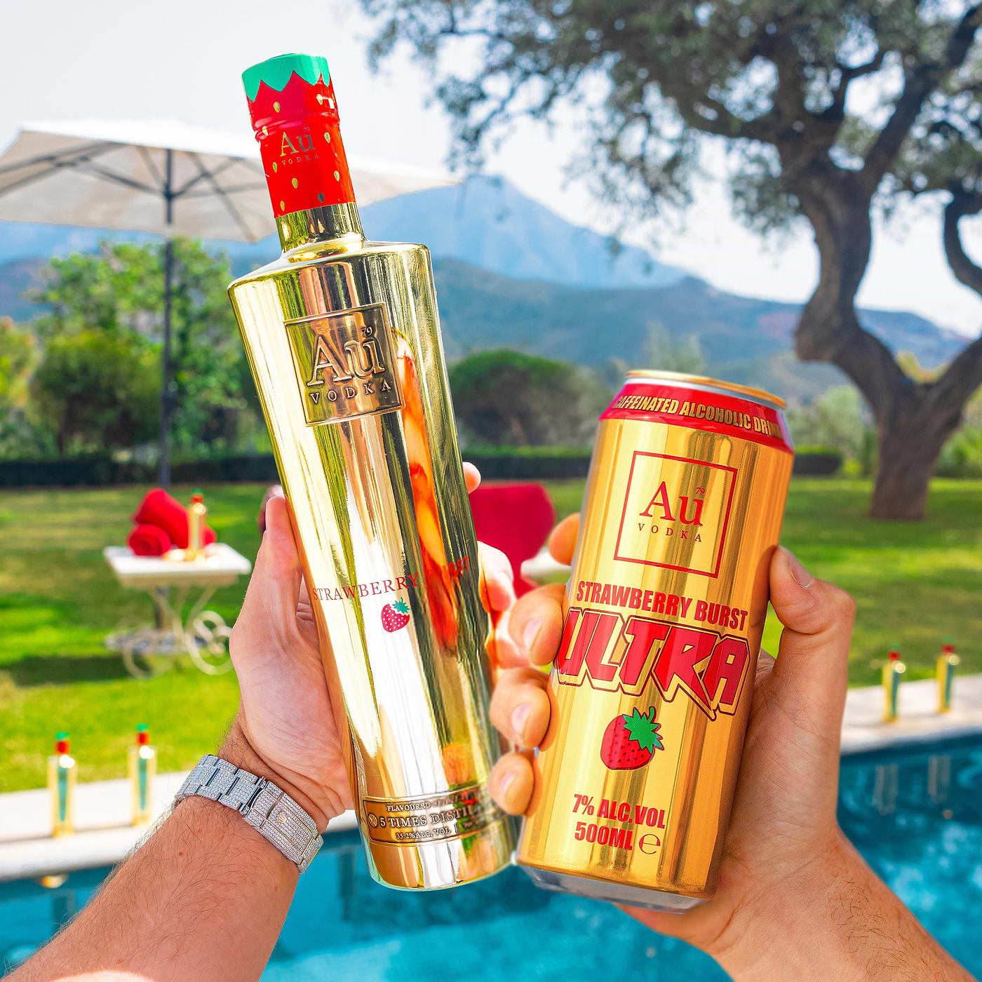 Au Vodka Strawberry Burst 70cl & Strawberry Burst Ultra