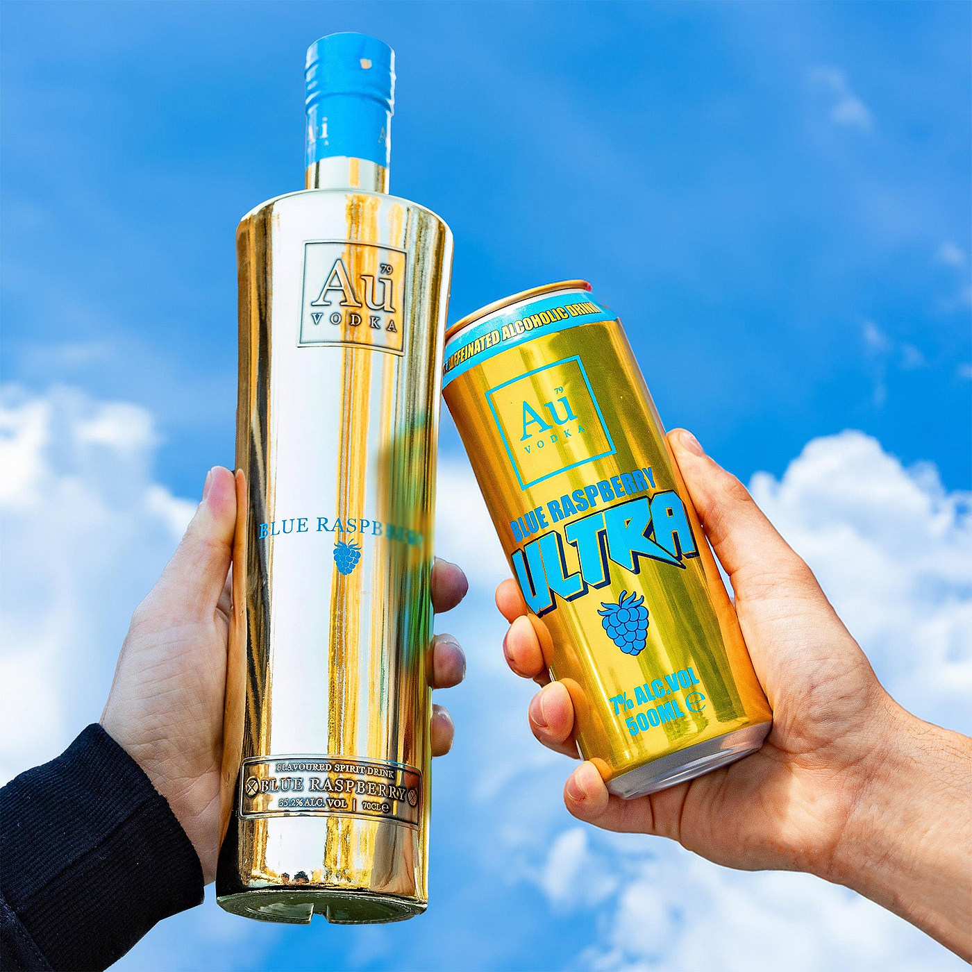 Au Vodka Blue Raspberry 70cl & Blue Raspberry Ultra