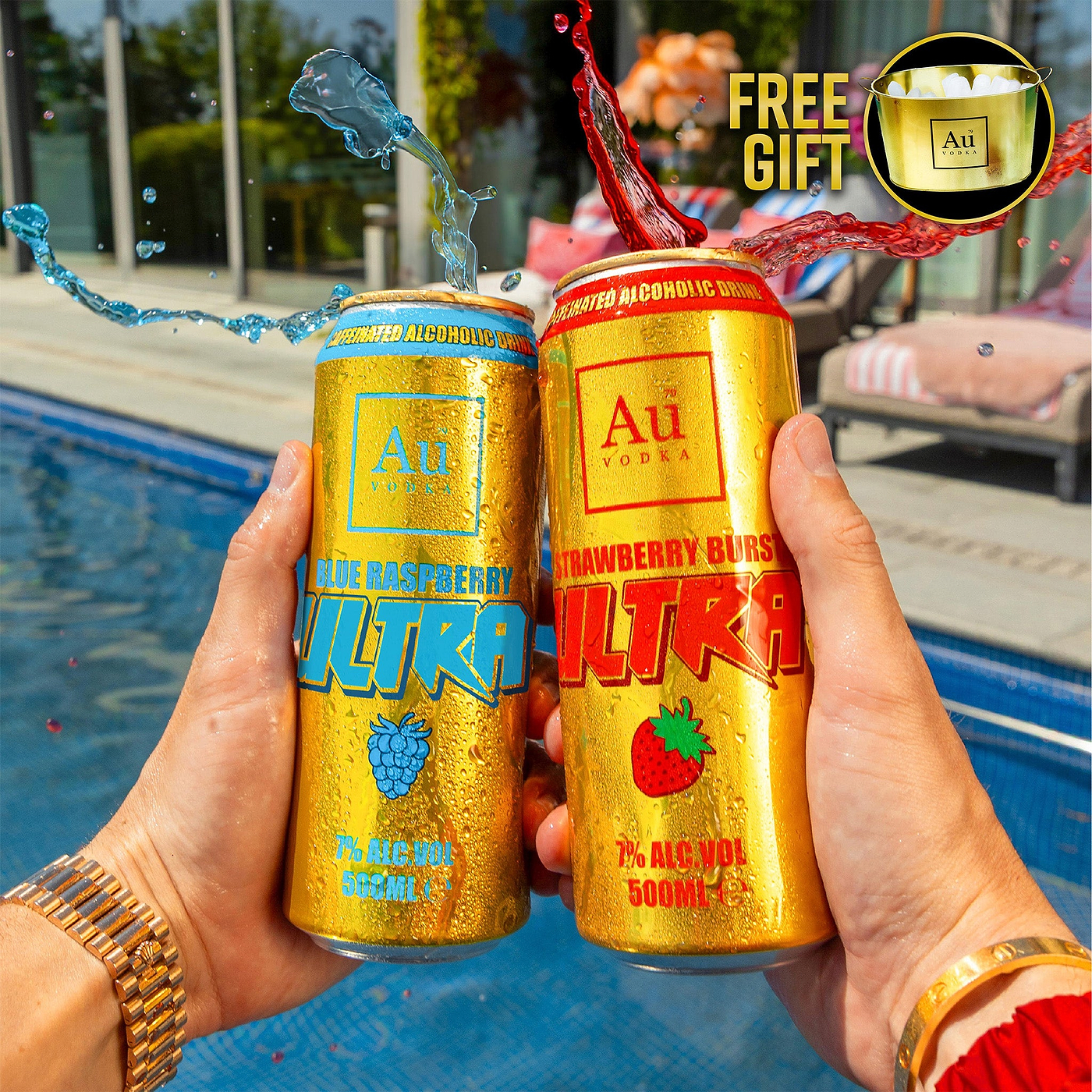 Au Vodka Ultra Cans & FREE Gift - Case Of 12