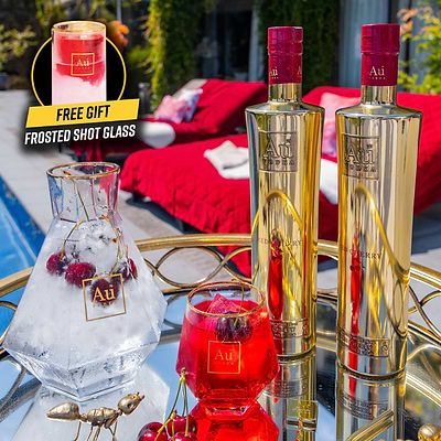 Au Vodka Red Cherry 70cl & FREE Gift