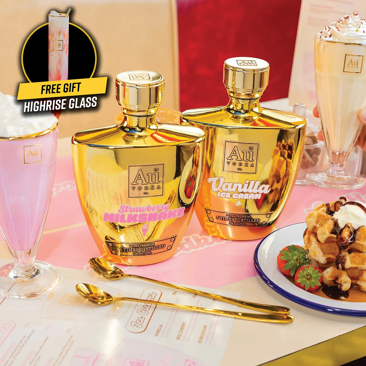 Au Vodka Milkshake Duo + FREE Glass