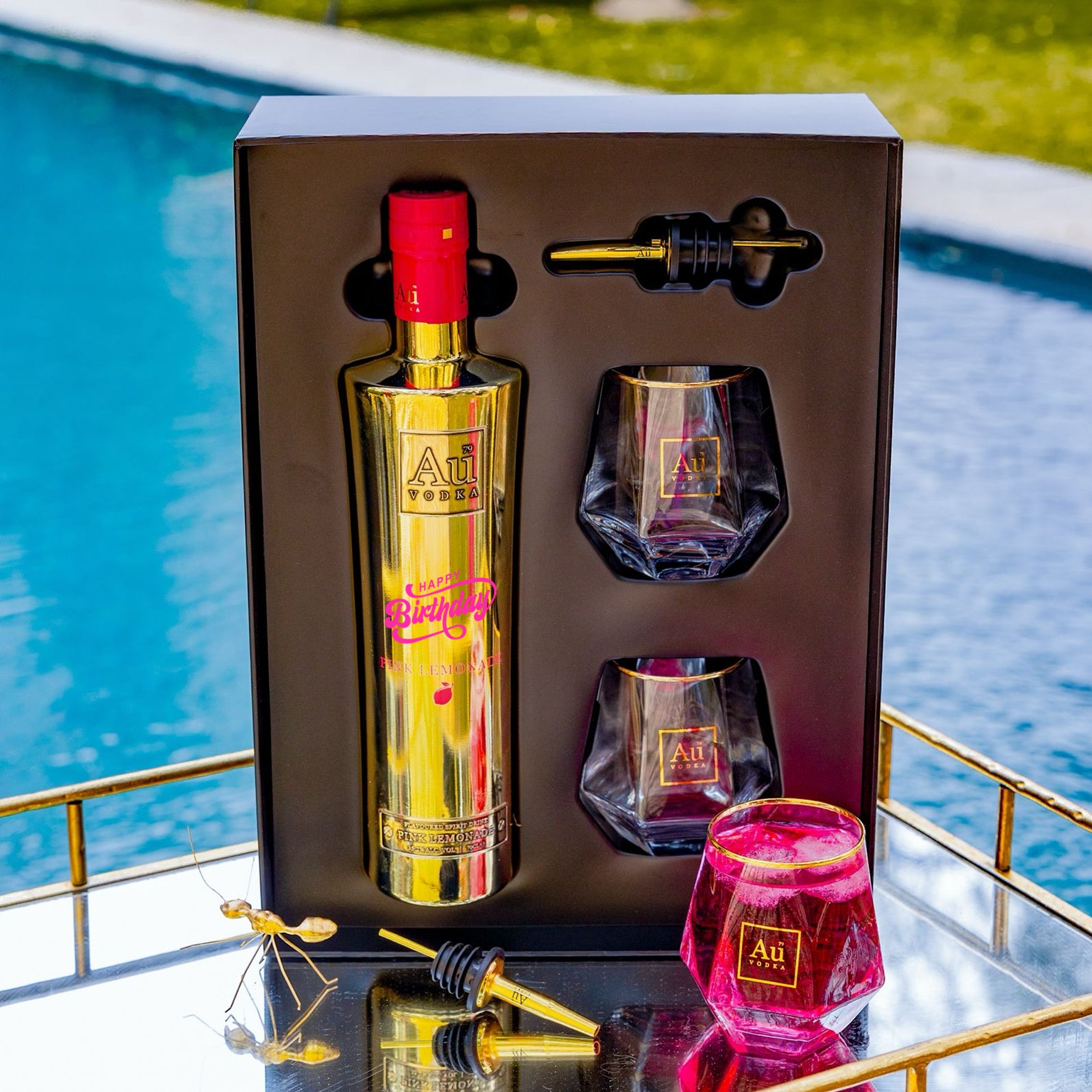 Au Vodka Happy Birthday Print Bottle