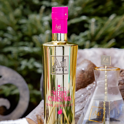 Au Vodka Merry Christmas Print Bottle