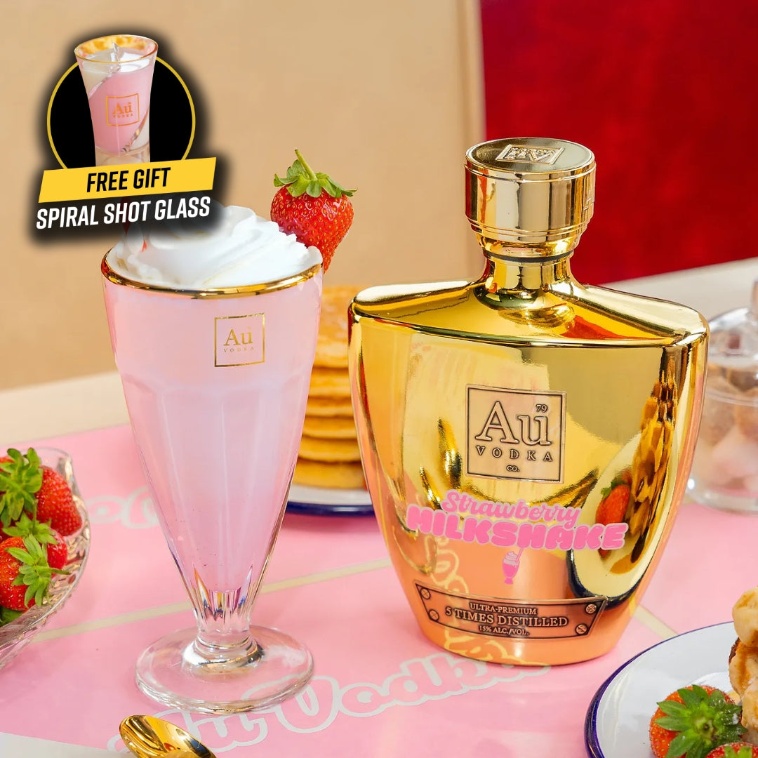Au Vodka Strawberry Milkshake 70cl & FREE Spiral Shot Glass