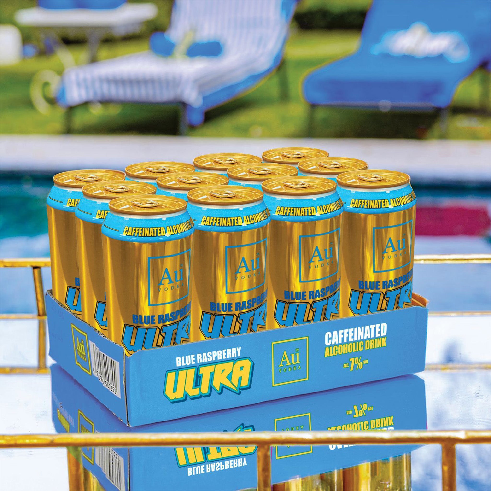 Au Vodka Blue Raspberry Ultra Cans - 12 Pack