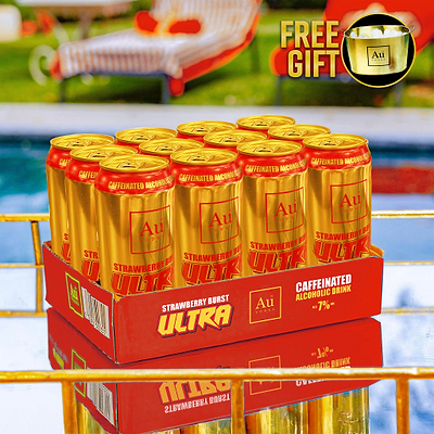 Au Vodka Strawberry Burst Ultra Cans - 12 Pack