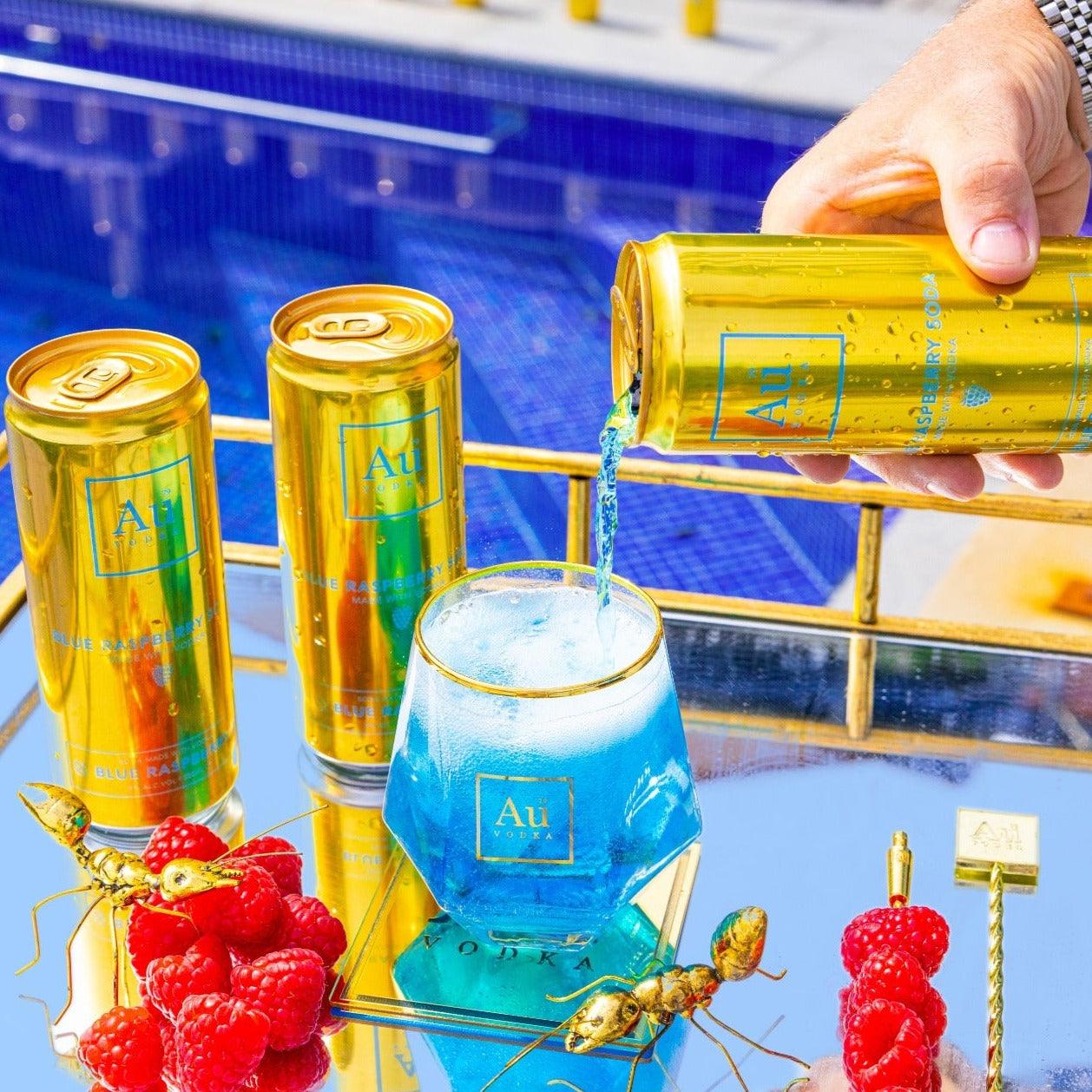 Mini Raspberry Vodka Au Blue Raspberry Pre-Mixed Vodka Cans - Au Vodka
