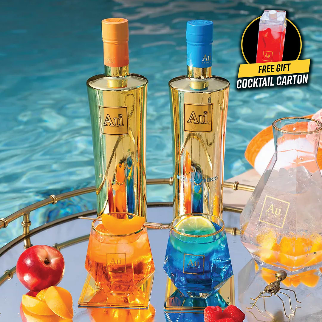 Au Vodka 2 Bottle Combo & Free Cocktail Carton