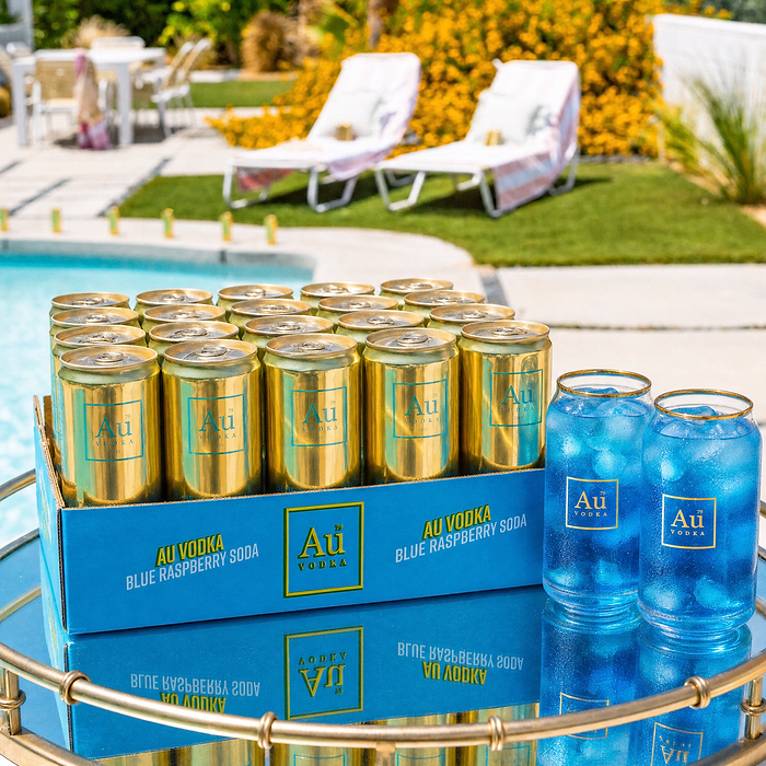 Au Vodka Cocktail Cans & 2 FREE Can Glasses