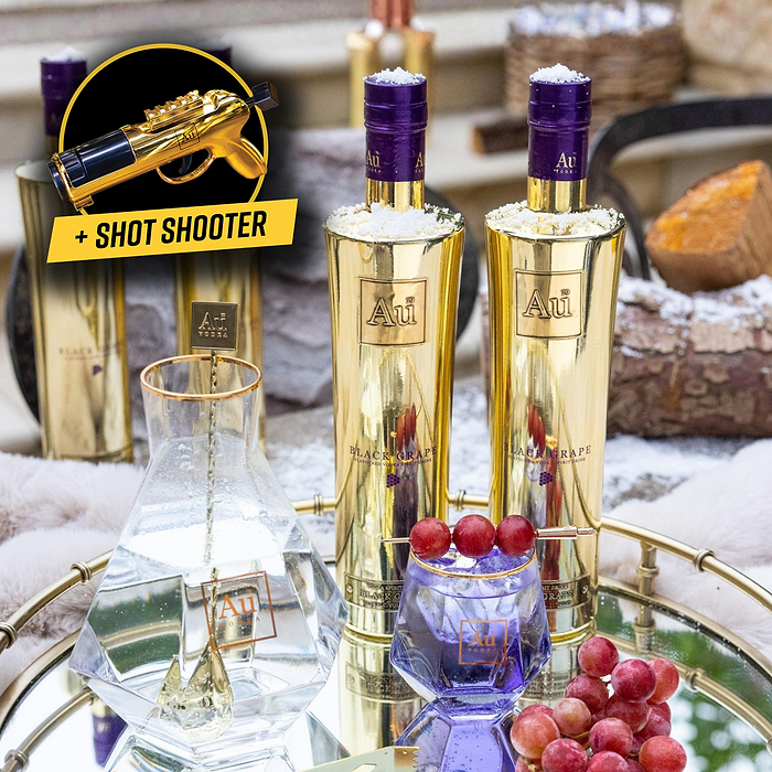 Two Bottles of Au Vodka, & Shot Shooter Merchnadise