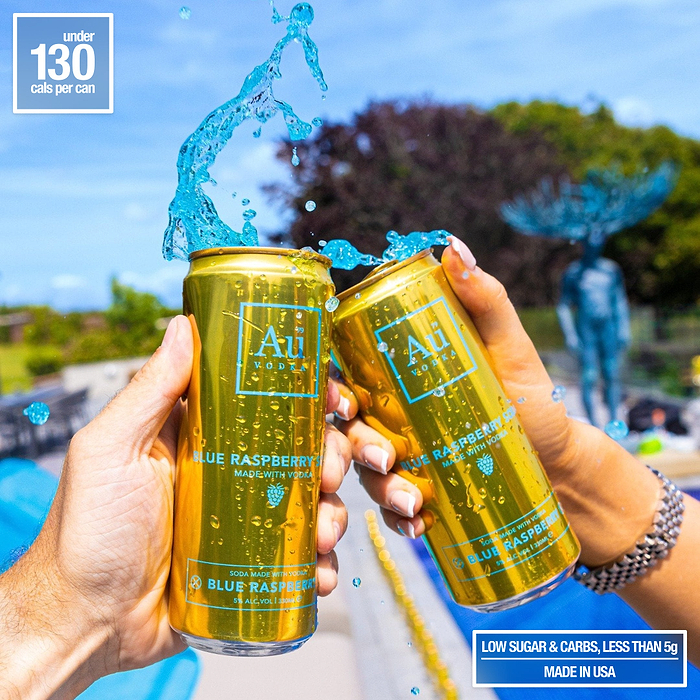 Au Vodka Blue Raspberry Cocktail Cans - 24 Pack