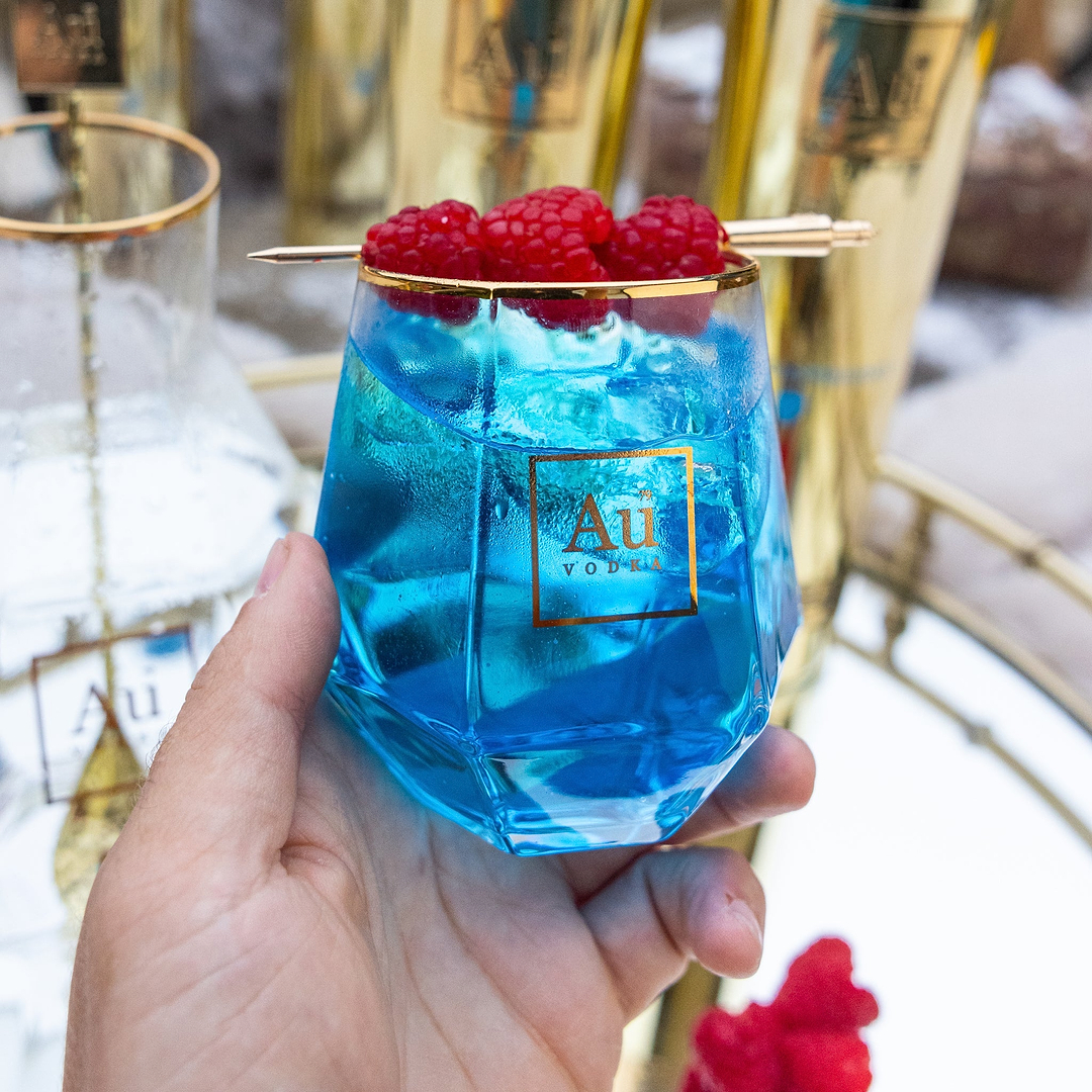 Blue Raspberry Diamond Cut Glass