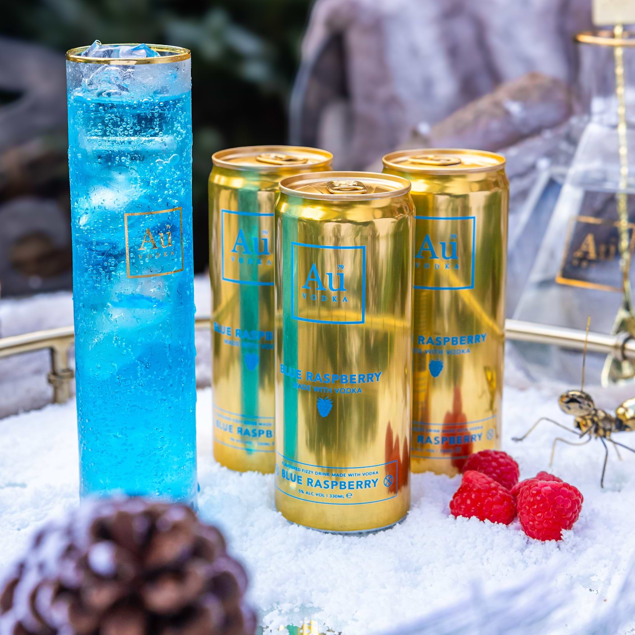 Au Vodka Blue Raspberry Pre-Mixed Cans - 24 Pack